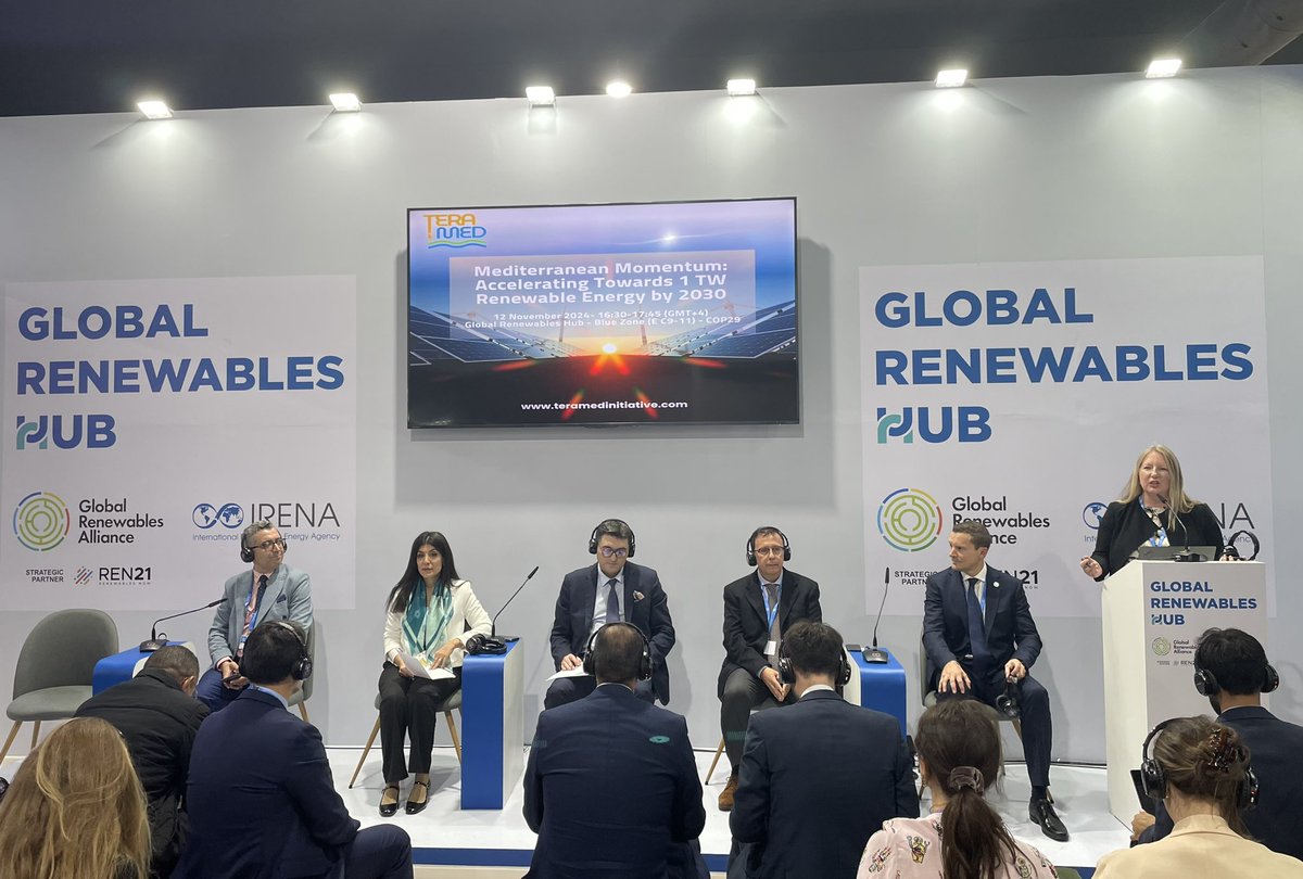 eccoclimate's tweet photo. 🔴 LIVE at #COP29 

Mediterranean Momentum: Accelerating Towards 1TW Renewable Energy by 2030

Keynote address and introduction to the #TeraMed initiative https://t.co/ZsEExu3Q39