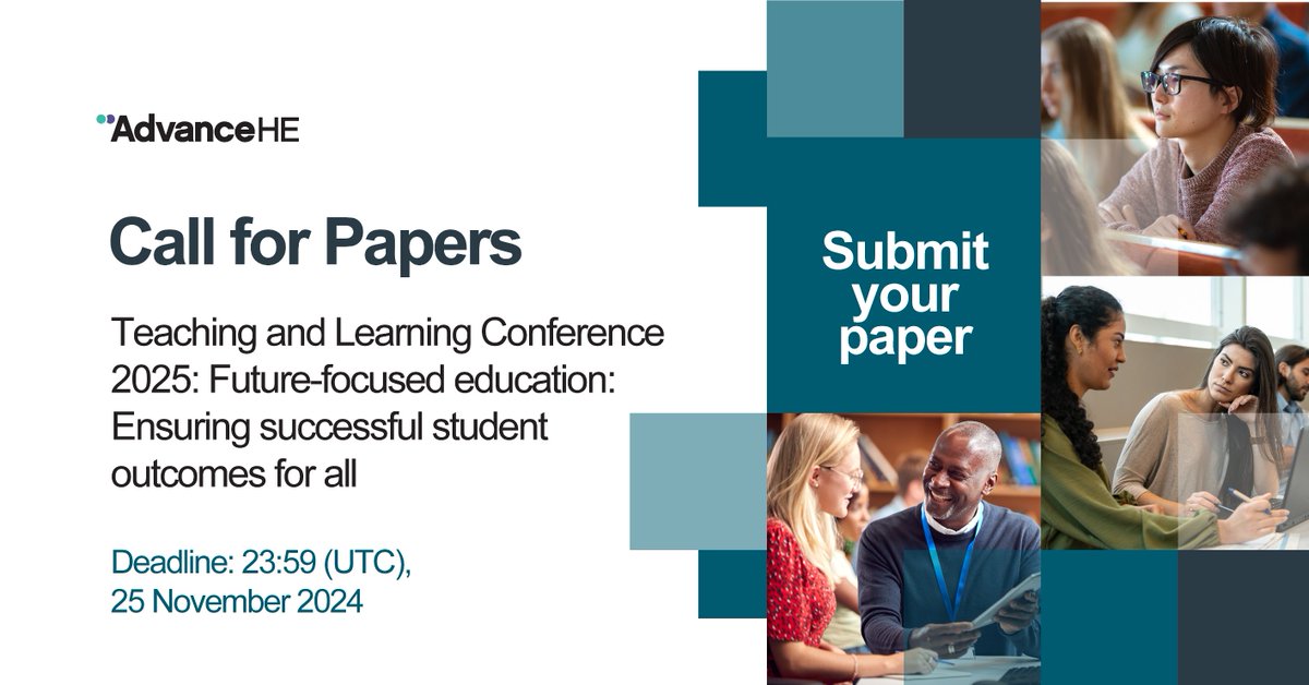 Our Teaching and Learning Conference 2025 call for papers closes in less than 2 weeks. We are looking for impactful teaching and learning practices and innovative approaches.

📅 Submission deadline: November 25, 2024

Submit now: social.advance-he.ac.uk/M26YqS 

#TLConf25 #highered