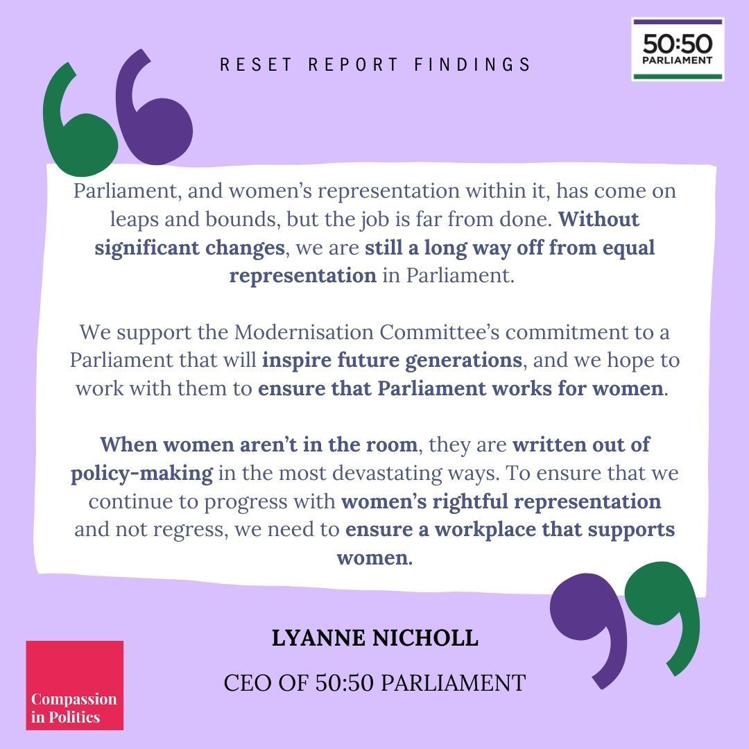 5050Parliament's tweet photo. RESET REPORT - The Headlines 🗯️ 

@ThatLyanne - CEO @5050parliament

Read full report 👀 https://t.co/TMubuYcc9y 

#ResetReport #inclusivity #change @CompInPolitics https://t.co/cyj4BQxZnB