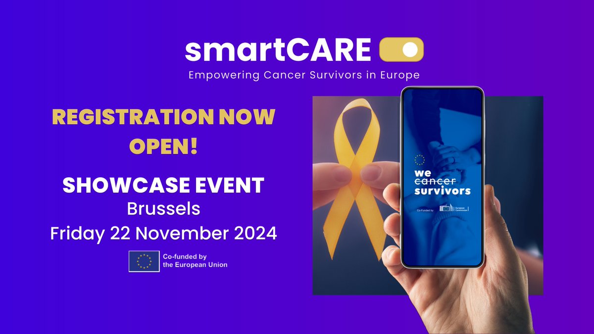 💡Come see for yourself!  

The smartCARE project is developing a cutting-edge mobile app that empowers patients and survivors with personalised support and resources.  

Join us at a joint Showcase Event and see how it could transform lives.  

🗓️ 22 November: 8:30-14:30 CET