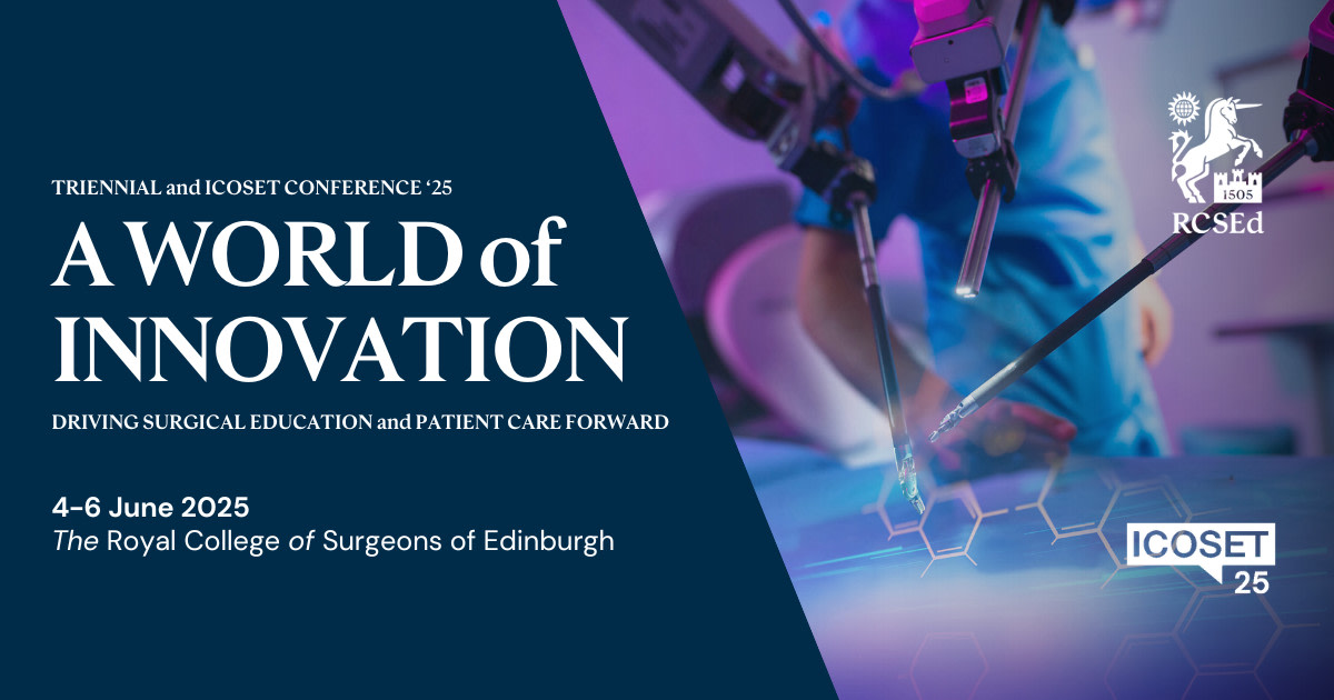 Connect with fellow professionals at RCSEd's Triennial &amp; ICOSET Conference 2025! Dive into the future of surgery with cutting-edge technology &amp; groundbreaking ideas that will shape the next era of medical excellence. 

Register now: bit.ly/40JAWmX
#Triennial25 #ICOSET25