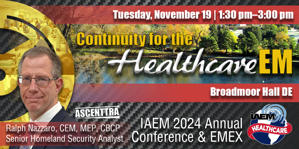ascenttra's tweet photo. Come learn how to develop a healthcare continuity plan and program for your hospital. #IAEM 

https://t.co/uTttQ9rHV0 https://t.co/FL9j28m9ox