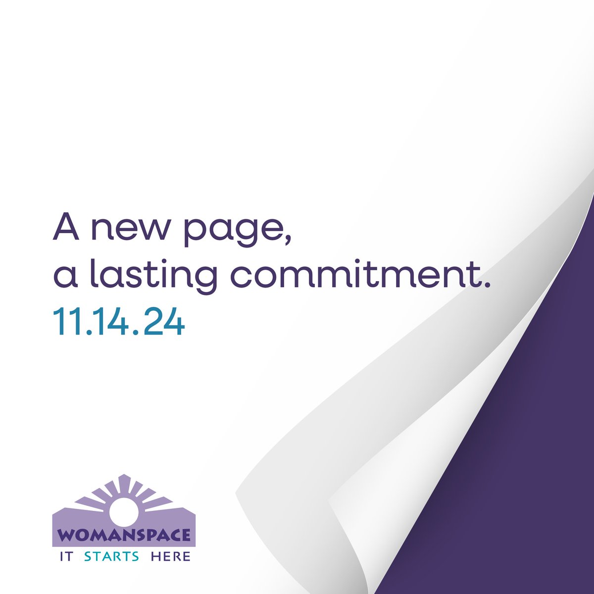 WomanspaceInc's tweet photo. In 2 days, we’re turning a new page with the same mission: preventing abuse, protecting families, and empowering lives. Join us on 11.14.24 to see what’s next.
#NewPage #StrongerTogether #Womanspace #MercerCounty https://t.co/ip6Jt71a2N