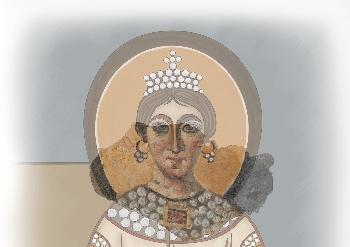 MG_illustrator's tweet photo. Reconstruction of an early medieval fresco fragment from Rome (unknown provenance) and hypothesis of its original context 
#arthistory #medievalart #medievalarthistory #history #medievaltwitter #twitterhistorians https://t.co/mXgLNyPeaC