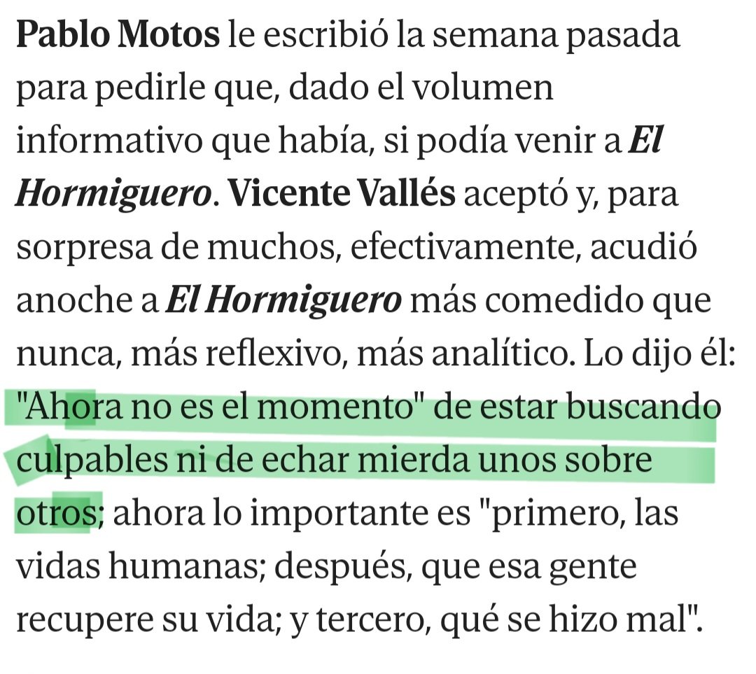 Que Vicente Vallés diga que no es el momento de buscar culpables, es la prueba más evidente de quien es el culpable.