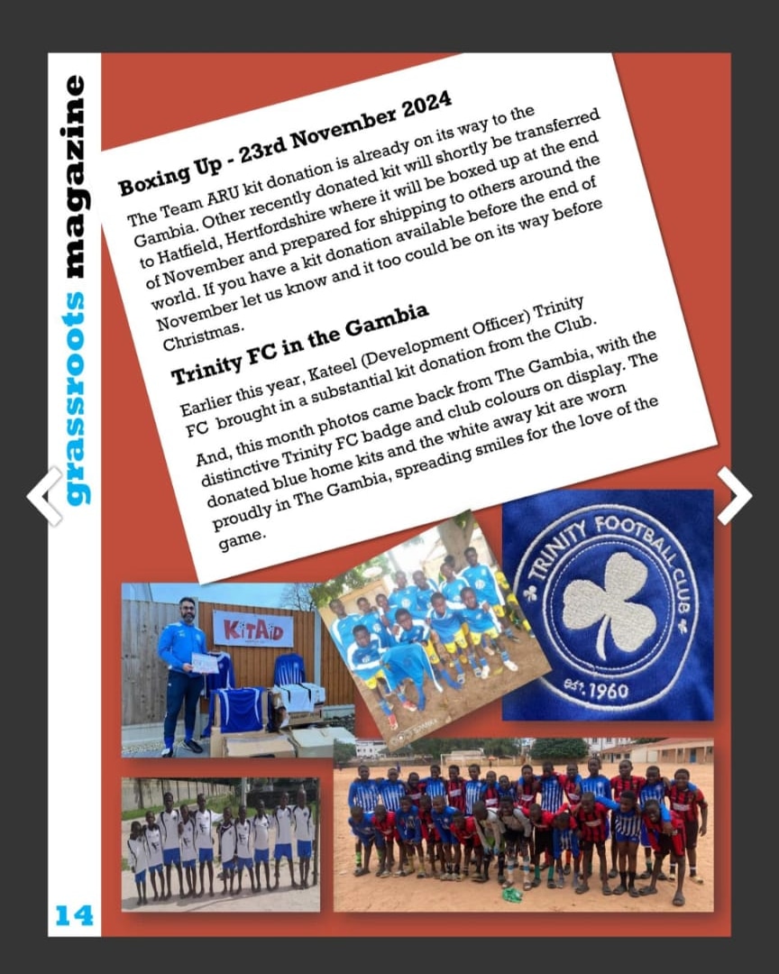 We feature in the latest edition of <a href="/Grassrootsmag2/">Grassroots Magazine</a>. It's truly heartwarming to see our old kits being given a second life and bringing joy to other parts of the world. <a href="/KitAid/">KitAid</a>

issuu.com/grassrootsmago…