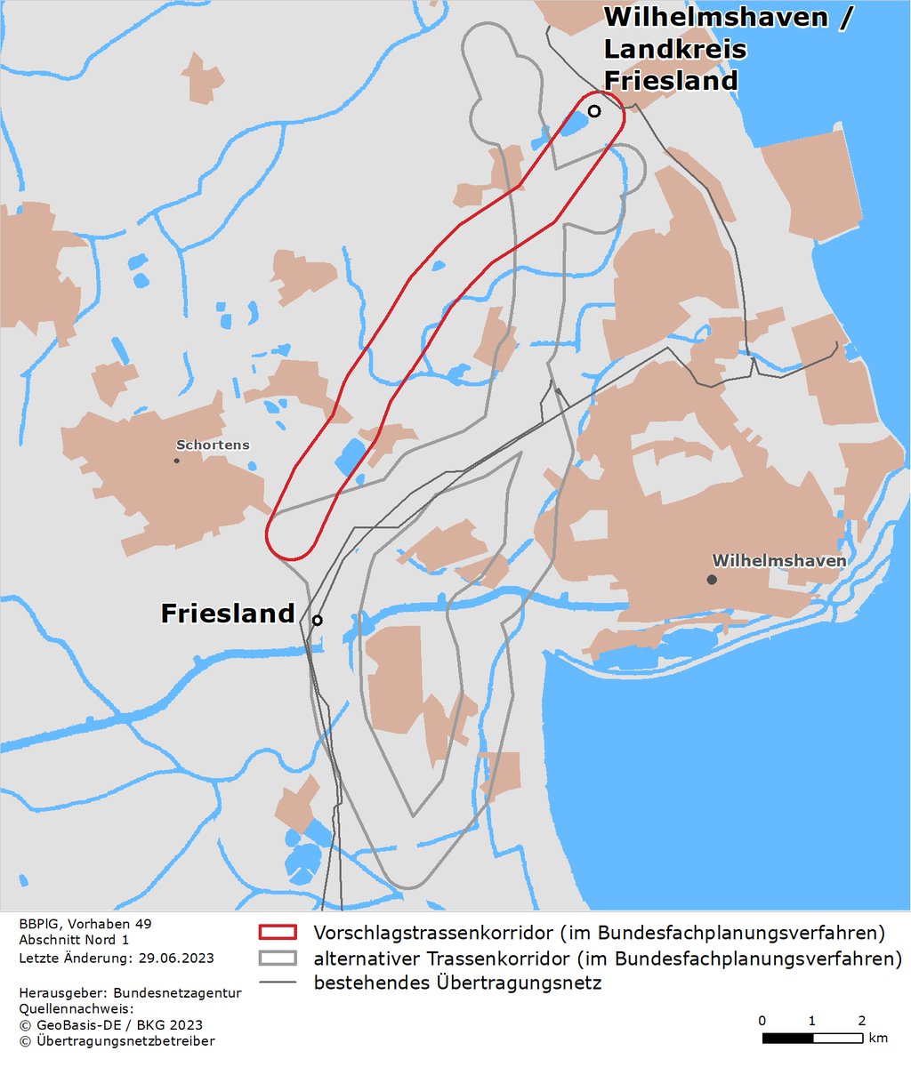 #KorridorB: <a href="/Amprion/">Amprion</a> hat Unterlagen zu den Abschnitten Nord 1 und Nord 2 zwischen #Wilhelmshaven und #Cloppenburg in #Niedersachsen eingereicht. Bevor die Öffentlichkeit beteiligt wird, prüfen wir zuerst die Vollständigkeit der Dokumente.
netzausbau.de/vorhaben49