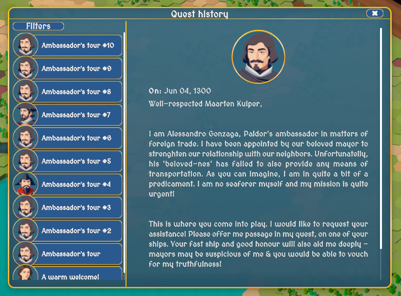 I just implemented the first multi-part quest in High Seas!