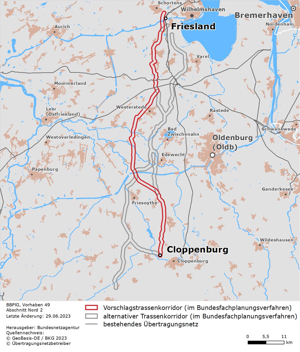 netzausbau's tweet photo. #KorridorB: @Amprion hat Unterlagen zu den Abschnitten Nord 1 und Nord 2 zwischen #Wilhelmshaven und #Cloppenburg in #Niedersachsen eingereicht. Bevor die Öffentlichkeit beteiligt wird, prüfen wir zuerst die Vollständigkeit der Dokumente.
https://t.co/B5r45hoqQT https://t.co/W3c5d8Z50h