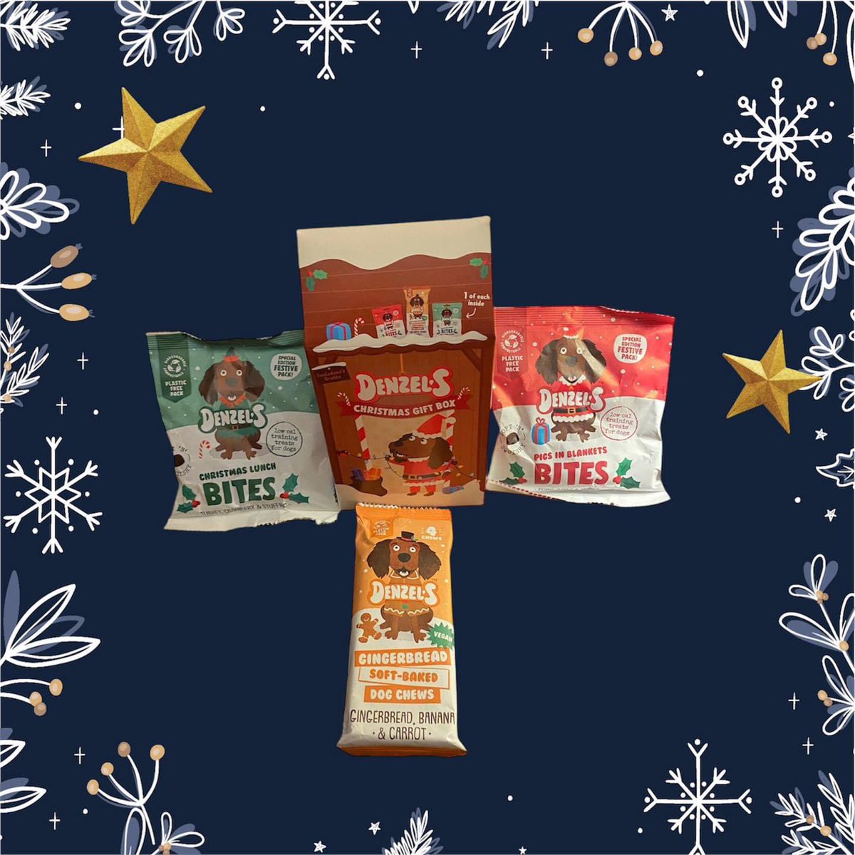 Denzels Christmas Gift Box

Each Grotto includes 3 limited-edition festive packs: 4 x Gingerbread Soft-Baked Dog Chews, 50g Christmas Lunch Bites &amp; 50g Pigs in Blankets Bites.
100% natural ingredients.
from 12 weeks old.

mckaypetsupplies.co.uk