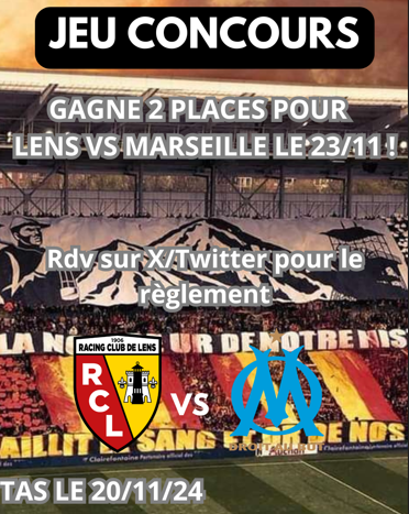 Laulaurcl's tweet photo. 🔥JEU CONCOURS🔥

Gagne 2 places (côte à côte) pour @RCLens @OM_Officiel !

Comment faire ?

- Abonne toi sur mon twitter et youtube https://t.co/7MxEalZ8Po 
- RT ce message et tag ton pote

Tirage au sort le 20/11 !

Bonne chance à tous

#rclens #TeamOM #rclom #rcl #Marseille https://t.co/JVoFC16yqL