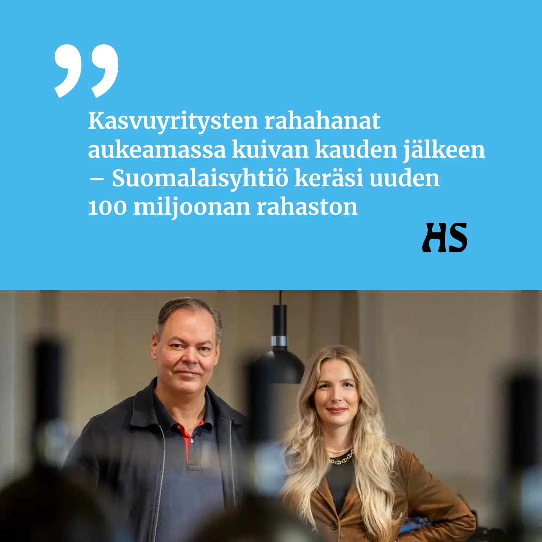 Maki.vc (@makiventures) on Twitter photo 🌋 "Kasvuyritysten rahoitusnäkymät ovat piristymässä," arvioivat Makin osakkaat <a href="/PauliinaMar/">Pauliina Martikainen</a> ja <a href="/pppalomaki/">Pirkka Palomaki</a> <a href="/hsfi/">Helsingin Sanomat</a> haastattelussa, jossa he kertovat Makin kolmannesta, 100 miljoonan euron rahastosta.
🔗 Lue koko juttu: hs.fi/visio/art-2000… 🌋 "Kasvuyritysten rahoitusnäkymät ovat piristymässä," arvioivat Makin osakkaat <a href="/PauliinaMar/">Pauliina Martikainen</a> ja <a href="/pppalomaki/">Pirkka Palomaki</a> <a href="/hsfi/">Helsingin Sanomat</a> haastattelussa, jossa he kertovat Makin kolmannesta, 100 miljoonan euron rahastosta.
🔗 Lue koko juttu: hs.fi/visio/art-2000…