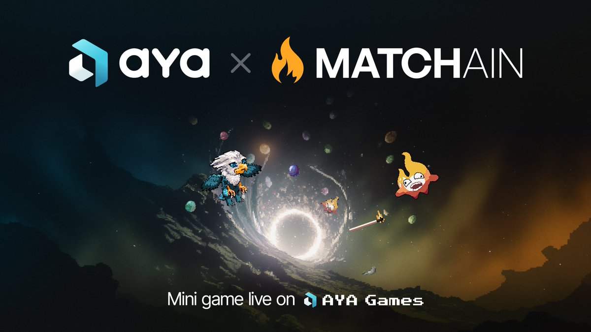 📢We’re super thrilled to announce Aya x @Matchain_io!!  

🔥Matchain and partnered protocols will be natively supported in Aya for seamless transaction executions and participate in the upcoming Aya on-chain campaign! 

🕹️The Matchain game is LIVE on the AyaGames mini-app!