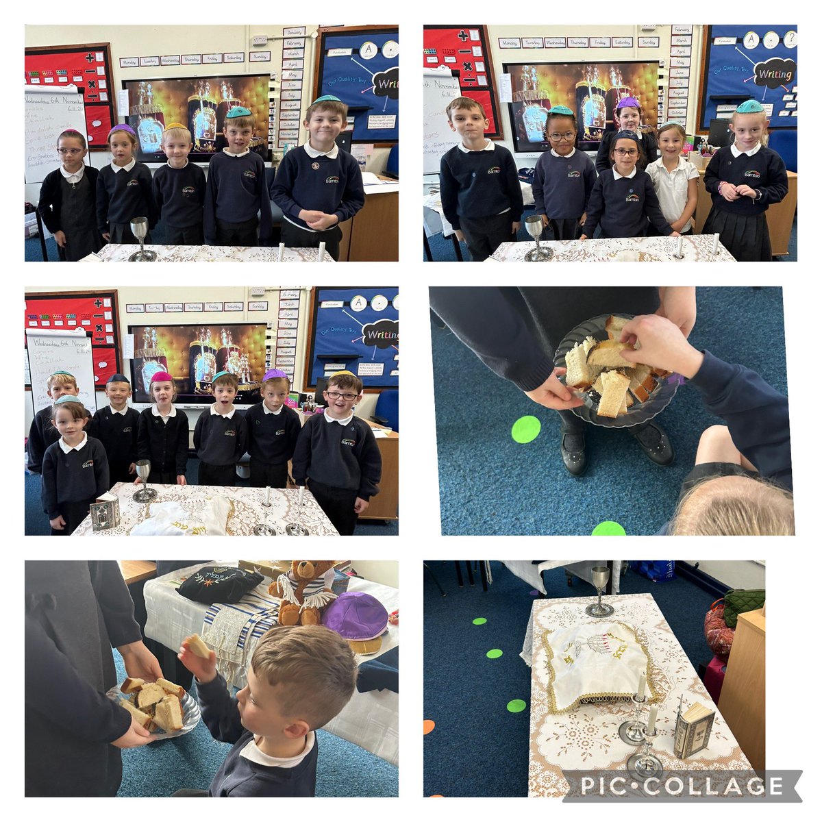 Last week in our RE lesson, a visitor came to talk to us all about Judaism. We enjoyed learning about the Torah and what happens during Shabbat. We got to try Challah bread and wear a kippah. We had so much fun! Well done Year 2! <a href="/BarntonMrsMace/">Mrs Mace</a> <a href="/BarntonMissR/">Miss Rutter</a> <a href="/BarntonMissHL/">Miss Lagar</a>