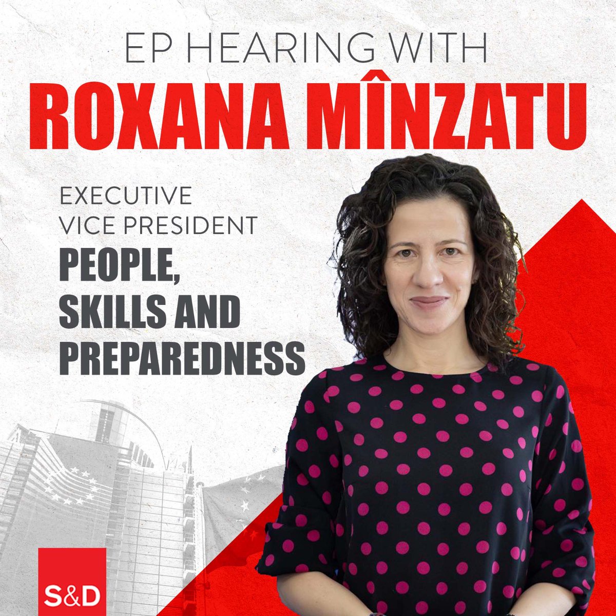 🇪🇺 EP Hearing | Europe is about people!

We have full trust in <a href="/RoxanaMinzatu/">Roxana Mînzatu</a> to be the champion of social Europe in the next Commission, striving for:
✅Quality Job Package with legal initiatives to ensure a just green and digital transition for all workers, including the right
