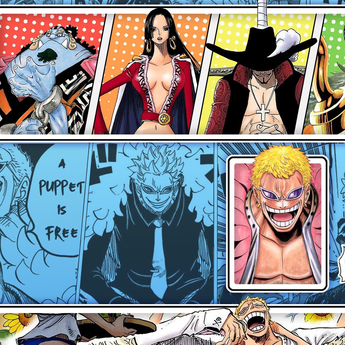 Doflamingo players are you ready for the best deck of the meta?

Here's The Seven Warlords of the Sea Donquixote Doflamingo playmat.
Should we give one away?

#OnePieceCardGame 
#OnePiece #tcg