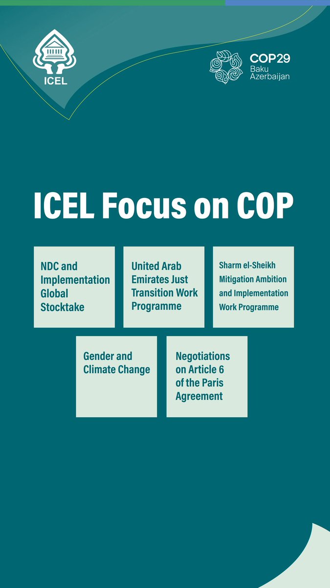 ICEL_indo's tweet photo. Join ICEL at COP29!

ICEL is thrilled to announce our participation in COP29, where we will connect with global leaders and advocates to drive conversations on environmental justice and environmental law. https://t.co/ncWWPGBrZI