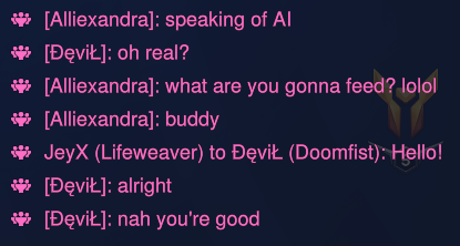 AlliexandraTTV's tweet photo. Getting perma banned from Overwatch 2 because @Blizzard_Ent thinks we should just stay quiet and mute interactions like this IT'S INSANE. I'll take the perma, I will never stop standing up for myself. Bye 👋 https://t.co/VZBnah0SY0