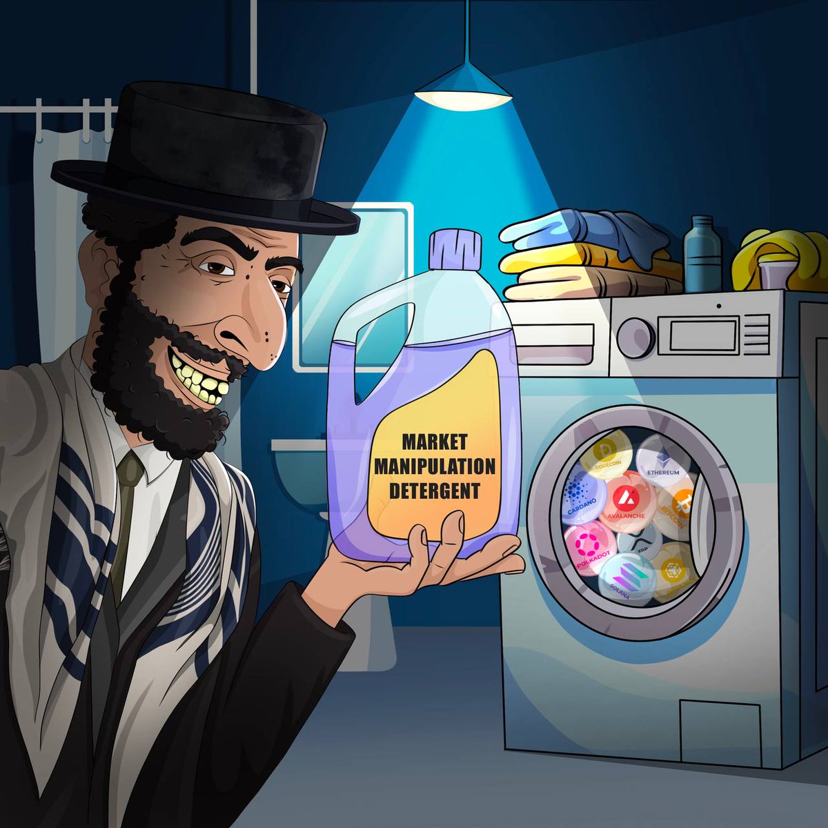 ShekelbergClub's tweet photo. At $SHEKEL, we're so good, we clean your crypto with a spin cycle of market manipulation and a dash of FUD. Clean coins, no stains – just power and profit🧼

#PumpFunLaunch #PumpFun #Solanamecoin #SolanaTokens #Bitcoin https://t.co/vupjbTFQAS