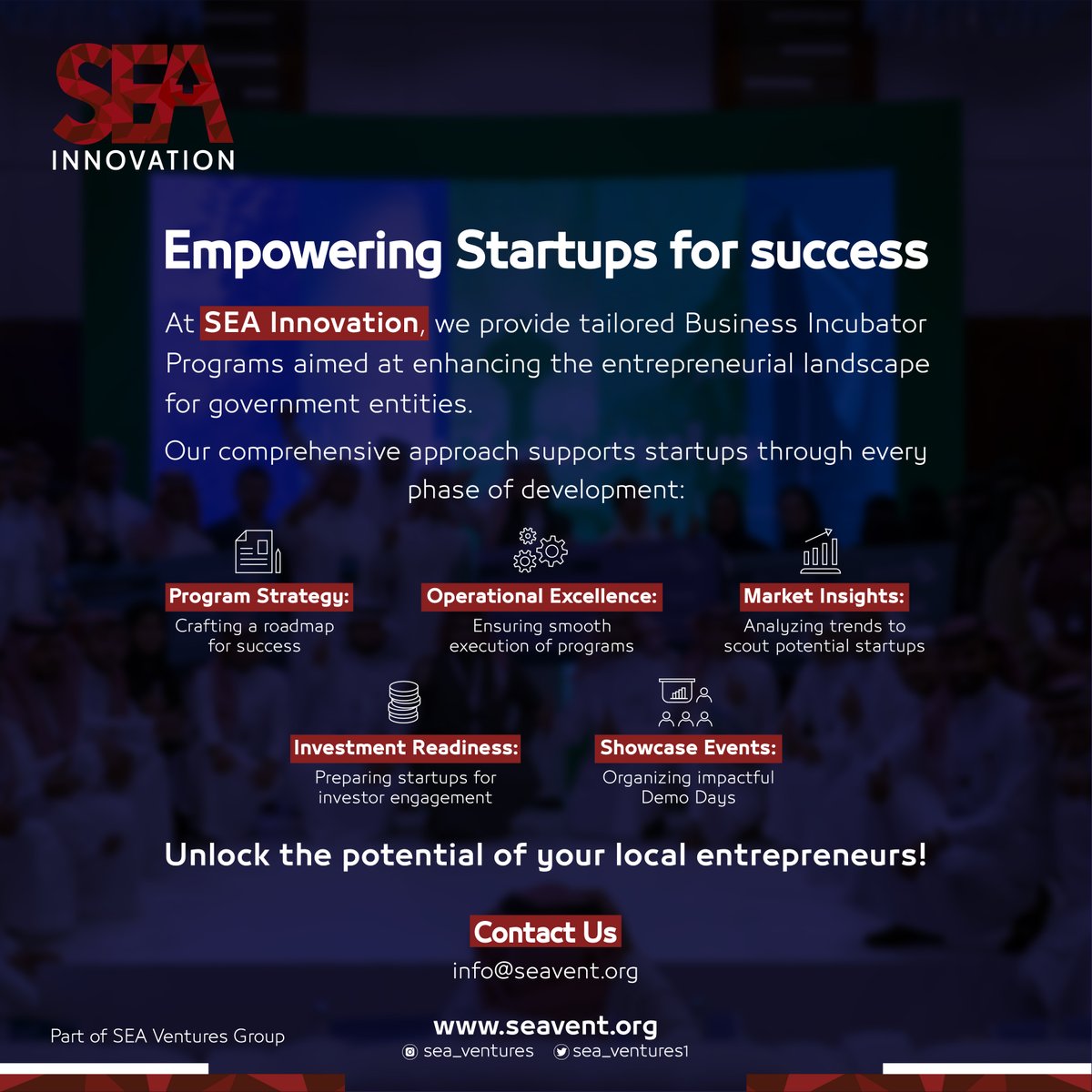 sea_ventures1's tweet photo. At SEA Innovation, our Business Incubator Programs are designed to guide startups every step of the way, from crafting strategies to showcasing achievements on Demo Day.

For more info:
info@seavent.org

#SEAInnovation #Entrepreneurship #Startups #BusinessIncubator #DemoDay https://t.co/bPo9587CU1