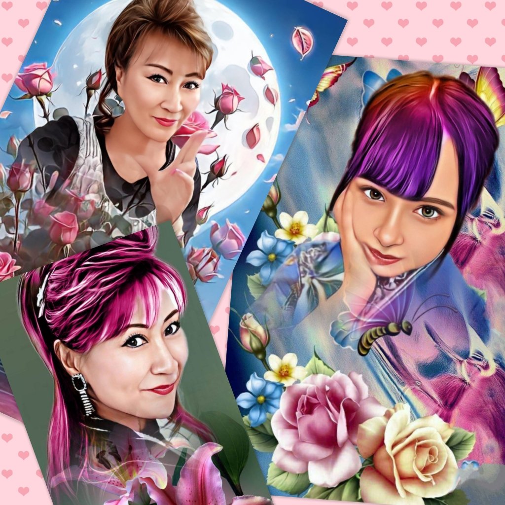 HMarinblue's tweet photo. Facebookで知り合いの方がAI画像を作成してくれました〜😜なんと娘まで。前に頂いた私の画像と一緒に〜😝娘はこんな髪色にも染めたりしてるんだけど 私も染めるとこんな感じなのかな?
#AI画像 #娘 #Sayumin #スクールメイツ #髪色 https://t.co/zwF4xW3NZv