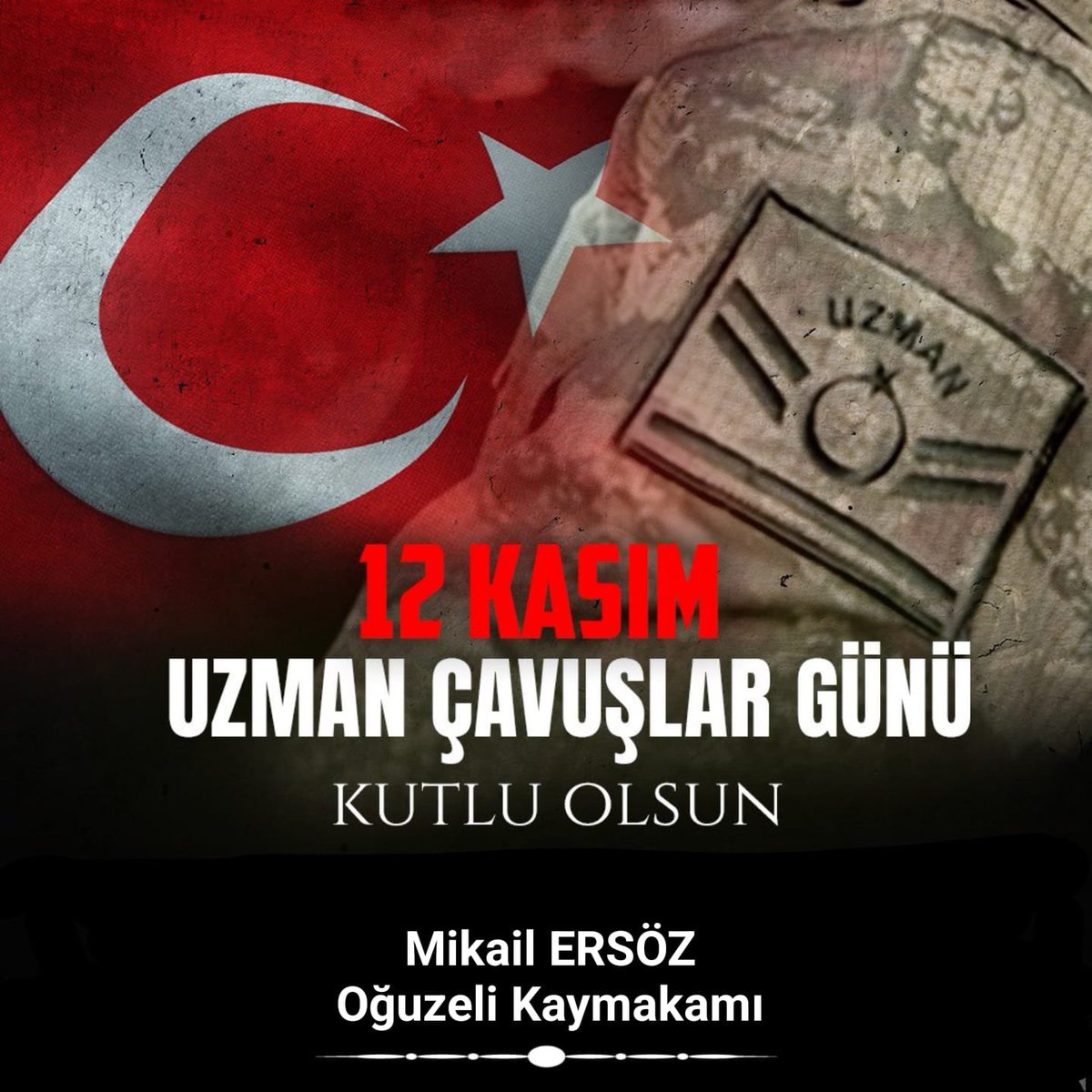 Yurdun her yerinde vazife ayırt etmeksizin fedakarca görev yapan kahraman Uzman Çavuşlarımızın 12 Kasım #UzmanÇavuşlarGünü kutlu olsun.

@mikailersozz