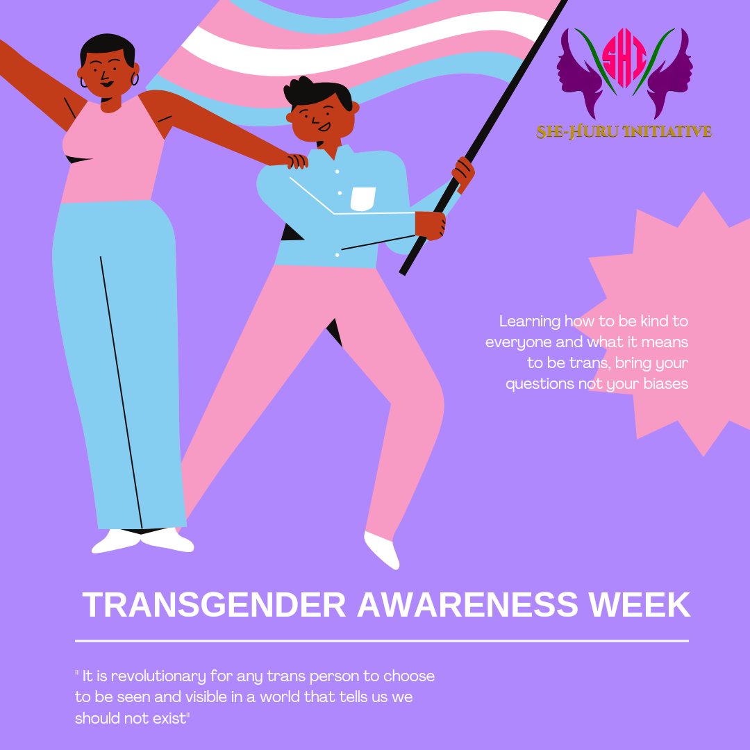 She_Huru's tweet photo. To all trans people who deal with harassment,  self-loathing, abuse, and the threat of violence everyday: we see you, we love you and we will do everything we can to change the world for the better.
#TransAwarenessWeek https://t.co/A5HuXPC92X