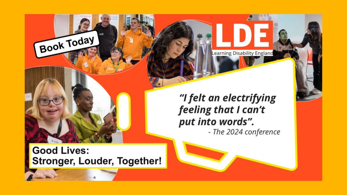 Will you be attending the Learning Disability England Conference in #Manchester next year? The theme for 2025 is Good Lives: Stronger, Louder, Together! Be part of action towards #GoodLives for people with learning disabilities. Book a place today:  tinyurl.com/3p8mcx2m