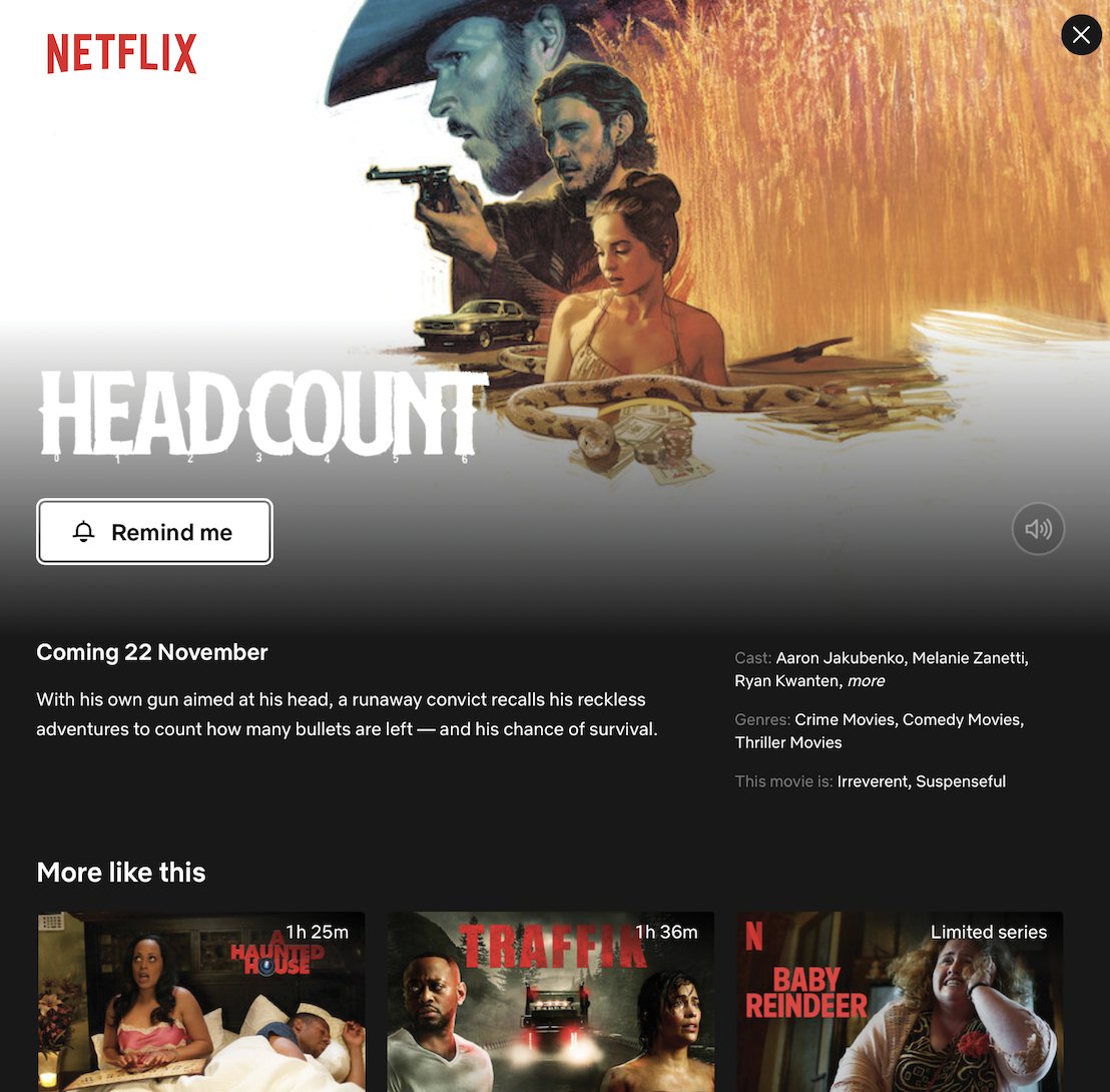 HEAD COUNT lands on Netflix AU/NZ on November 22. A convict on the run. Limited bullets. Survival on the line. Watch it if you dare. #HeadCountFilm
