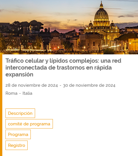 RecordatiRareES's tweet photo. En unos días, la #RRDFoundation celebra en Roma el curso 'Tráfico celular y lípidos complejos: una red interconectada de trastornos en rápida expansión', dirigido a expertos en #Metabolismo, #Neurología o #Genética
Más info, solo profesionales sanitarios https://t.co/NIjbkqmP1B. https://t.co/J8TFK3jjdx