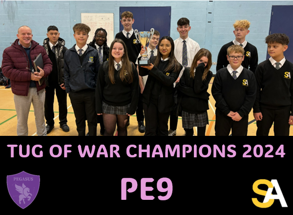 Congratulations to Mr Marsh and PE9 on winning the Tug of War 2024 competition! Pegasus have won this event two years in a row and have claimed maximum points for the House Cup. 💜
 #teamsharnbrook