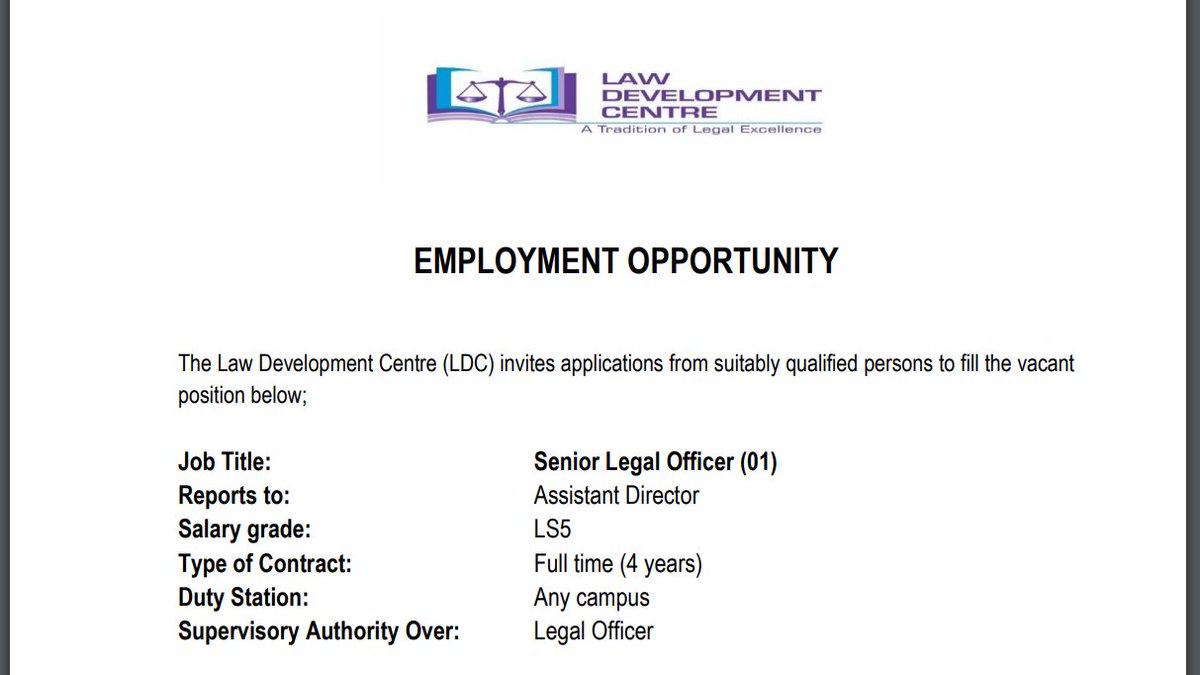We are hiring: Senior Legal Officer.
For details, kindly click the link below:
drive.google.com/file/d/1F9bVl6…