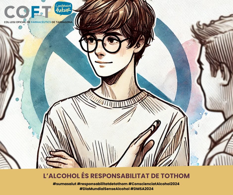 COFTarragona's tweet photo. 📣 Setmana de Sensibilització sobre els Riscos del Consum d'Alcohol
💬 "Si no has tastat l'alcohol 🍸, refermat en aquesta decisió 💪, ja que pots veure't pressionat per amistats i altres adults 👥 ."
#DiaMundialSenseAlcohol #DMSA2024 https://t.co/GQjRKJp9Si