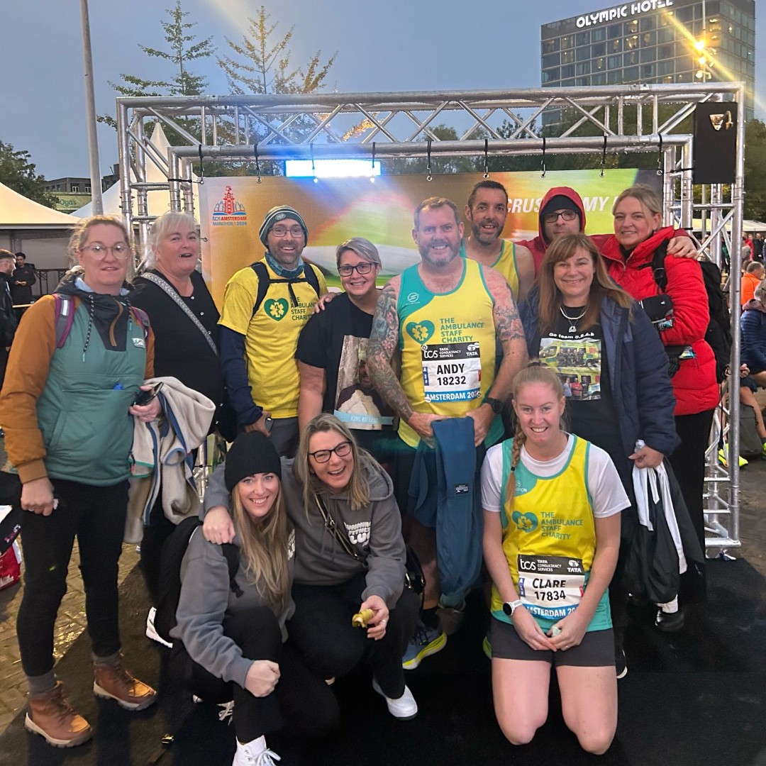 TASCharity's tweet image. Thank you Phil for sharing these great pics of your team taking on the #Amsterdam Marathon for TASC! Clare, Rich, Andy &amp;amp; Phil are from @swasFT &amp;amp; incl. #GiftAid, have raised £1,400 for our cause, the equivalent of 26 hrs of  #MentalHealth support! Thank you so much!