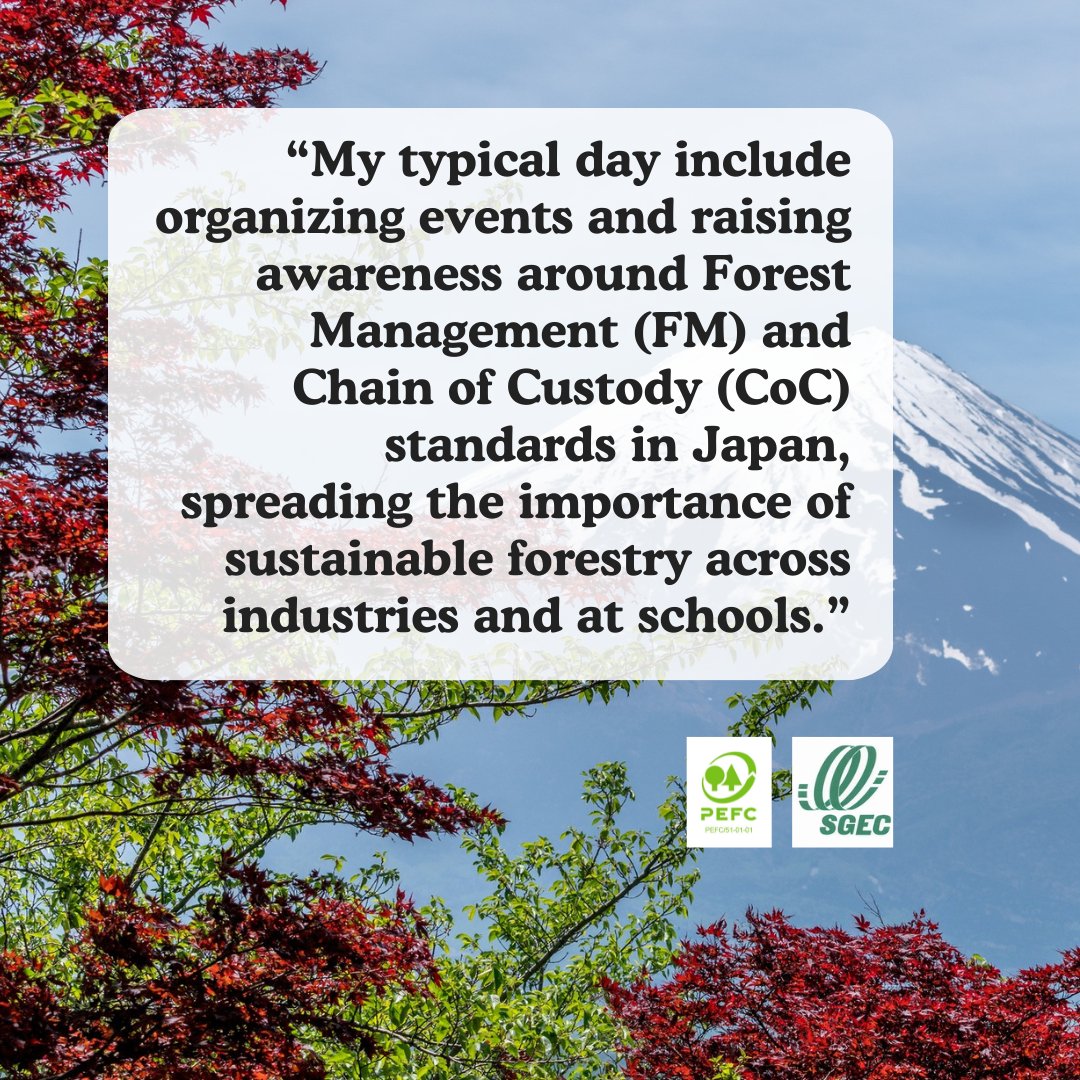 PEFCapac's tweet photo. 🌳 Meet our incredible colleague, Makiko Horio, Head of Marketing &amp; Promotion at @SGEC_PEFC - PEFC national member in Japan.

🌳 Read the full interview here: https://t.co/mFhsAHWawP https://t.co/snO4h8AHEh
