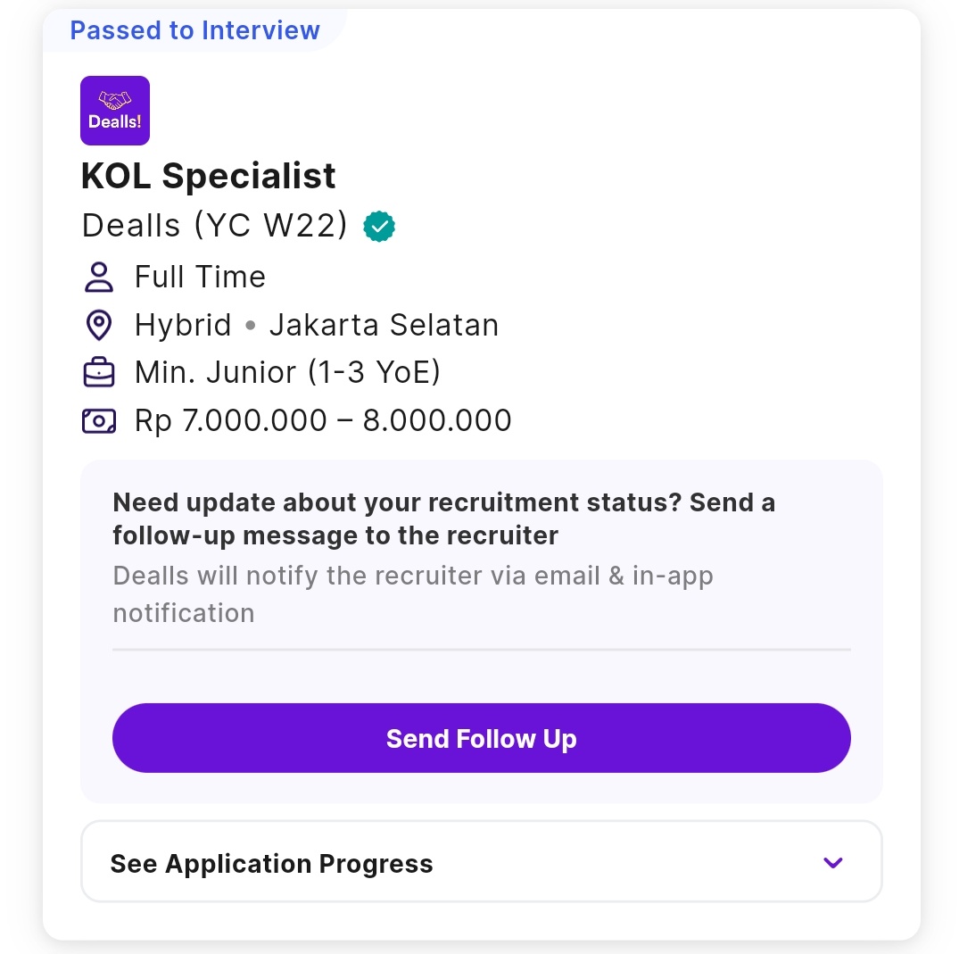 brqvo's tweet photo. @DeallsJobs @worksfess min dealls izin nanya dong, inii dri tgl 5 nov keterangannya passed to interview tpi blm ada info juga. kira2 njnggu brpa lama yaa https://t.co/OiTxzUSTeY