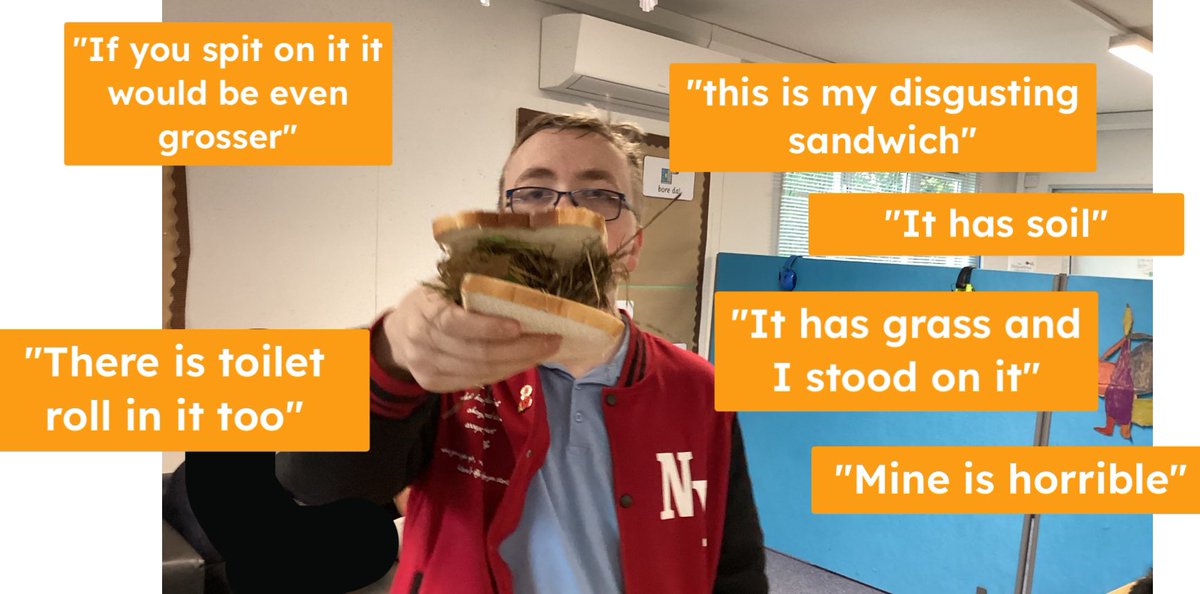 WHS_MissCook's tweet photo. Once we had investigated the cover, we made our own disgusting sandwiches 🥪 @WoodlandsHS  @CardiffWestern https://t.co/nhOhCmlI1f