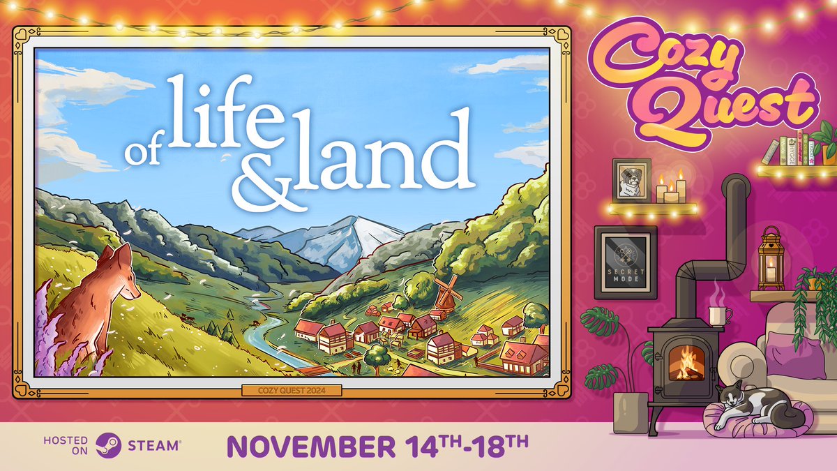 kerzoven's tweet photo. We are so excited to be part of this year's #CozyQuest, which starts on the 14th of November! And the best part is that we have a 25% discount on Of Life and Land. The biggest discount we've ever had! ☺️ 🦊 

Thank you @WeAreSecretMode for organising such a great event! 🥰 https://t.co/OOmLXwmwcg
