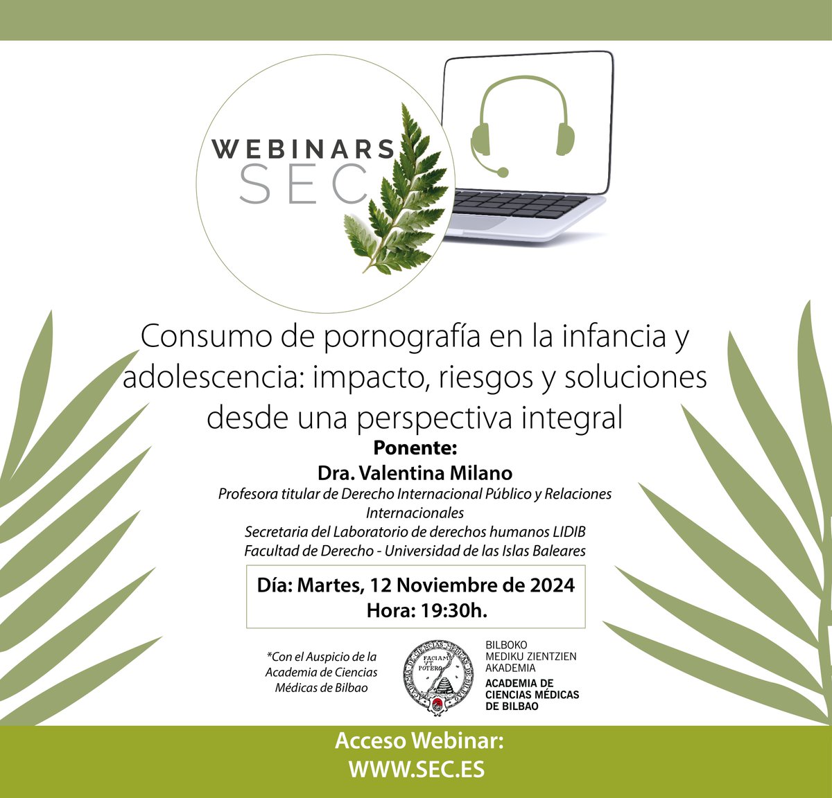 A debate el Impacto, riesgos y soluciones de la pornografía en la infancia y adolescencia.

La segunda webinar de la SEC, abierta a todos los profesionales, se celebra hoy martes 12 de noviembre.

sec.es/a-debate-el-im…