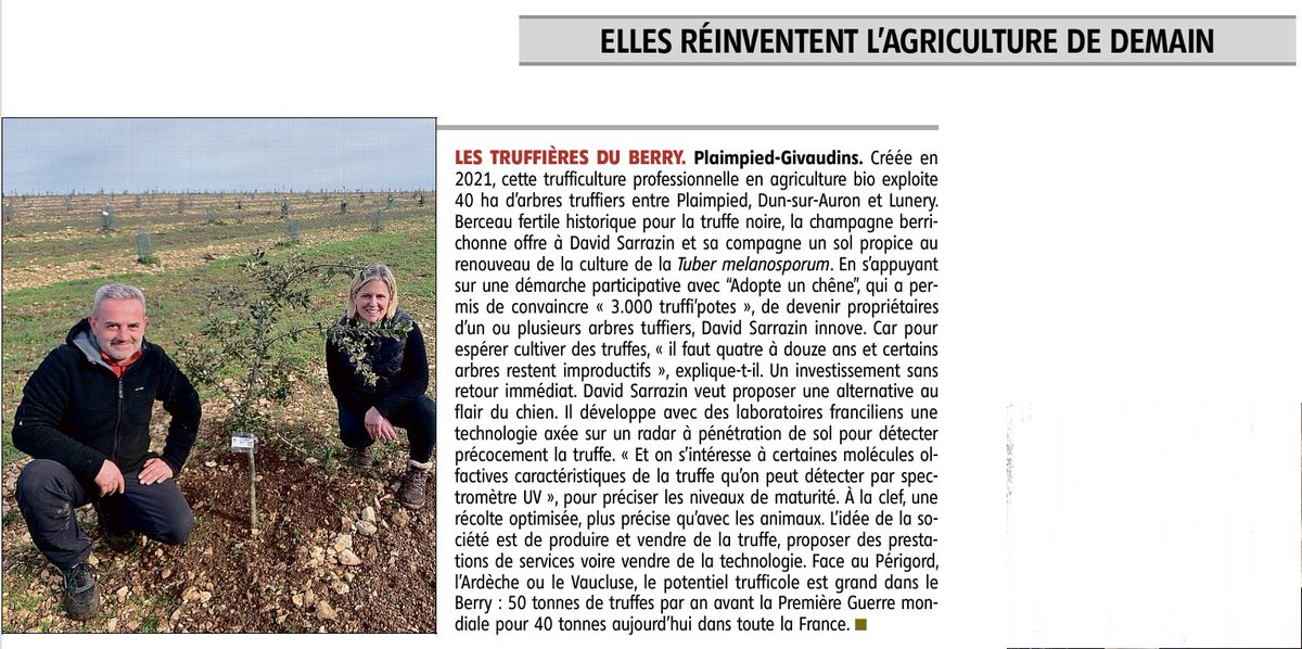 Dans le <a href="/leberry_fr/">Le Berry républicain</a> d’aujourd’hui 

Une mise à l’honneur et une opportunité de participer au trophée des entreprises du <a href="/departement_18/">Département du Cher</a> 

<a href="/CCIduCHER/">CCI du Cher</a> <a href="/Fragritwittos/">FranceAgritwittos♥️</a> @