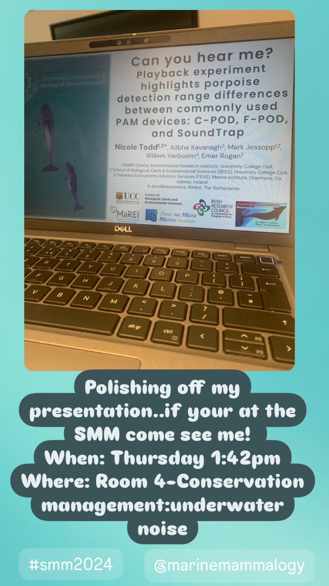 If you’re at the #SMM2024 and are interested in PAM or porpoise feel free to come to my talk this Thursday! 
<a href="/marinemammalogy/">Marine Mammalogy</a> 
#fishingforchange