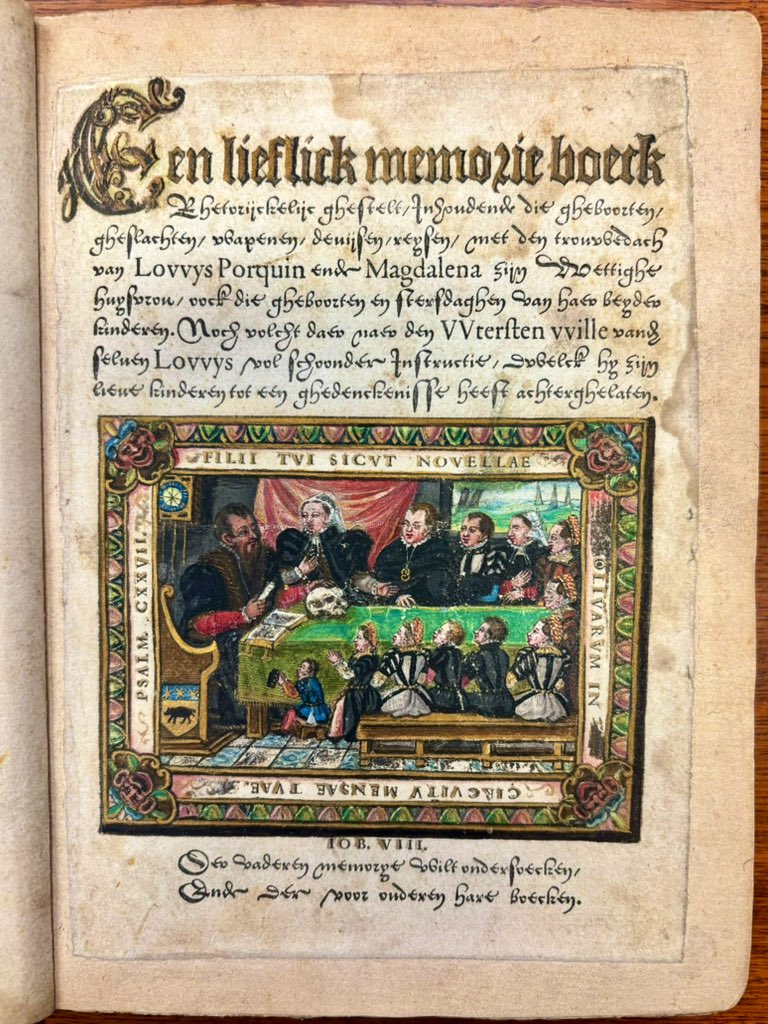 Jan Pauwels (@janpauwelskbr) on Twitter photo Wealthy merchant Lowys Porquin had a remarkable book written and printed in Antwerp in 1563 with his own biography and family history, and a spiritual will with moral advice for his 11 children
 
II 94.724 A <a href="/kbrbe/">KBR</a>, 1 of 3 surviving copies, bound for his daughter Beatris in 1565 Wealthy merchant Lowys Porquin had a remarkable book written and printed in Antwerp in 1563 with his own biography and family history, and a spiritual will with moral advice for his 11 children
 
II 94.724 A <a href="/kbrbe/">KBR</a>, 1 of 3 surviving copies, bound for his daughter Beatris in 1565