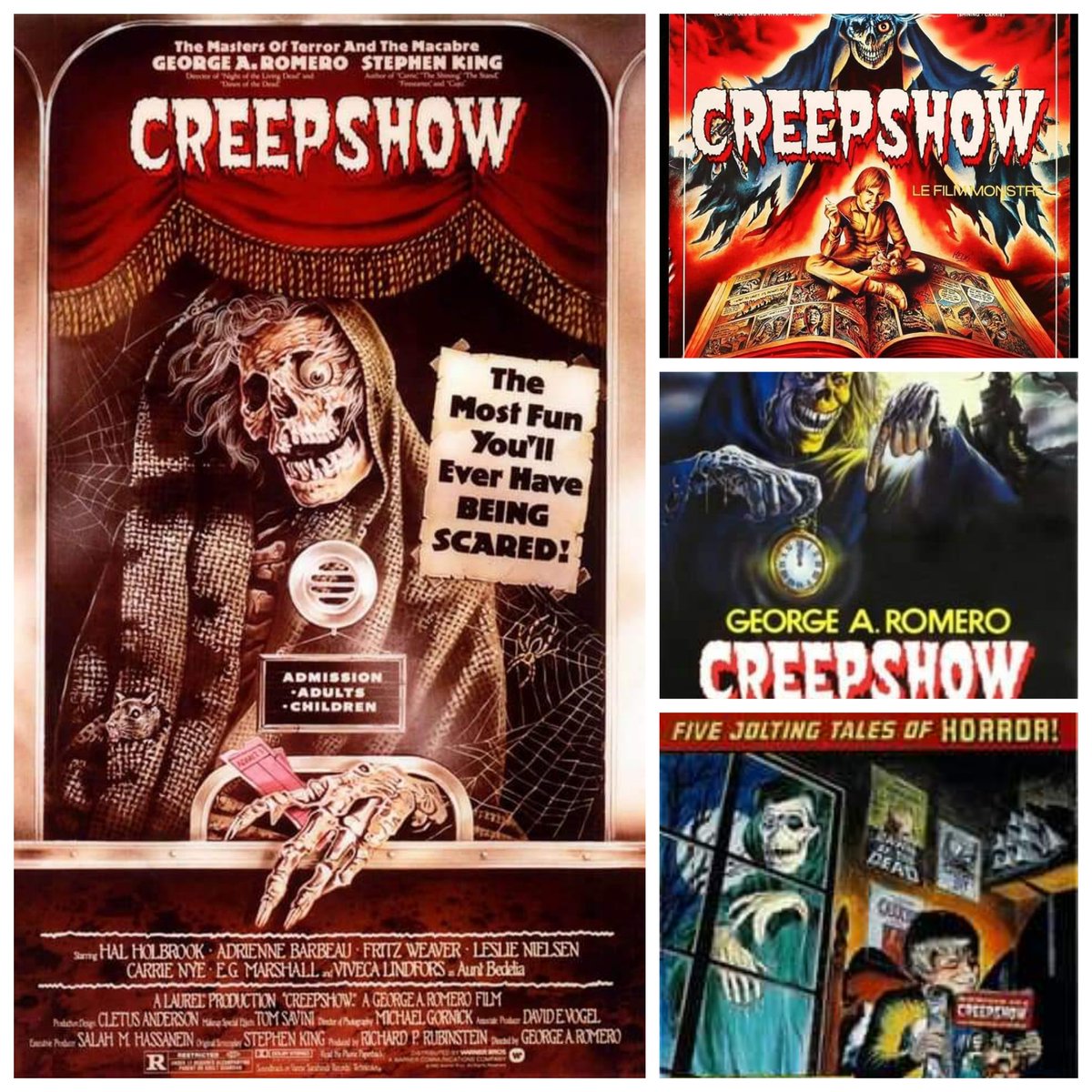 On This Day In Horror !!

November 12th 1982 saw the release of Creepshow. 

Directed by George A Romero, written by Stephen King and with a wonderful cast including Leslie Nielsen, Adrienne Barbeau , Ted Danson, Ed Harris, Hal Holbrook, Joe Hill and many more.

#creepshow