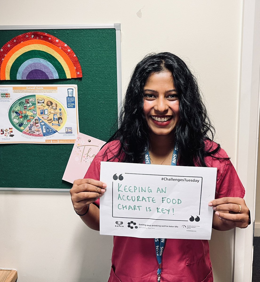 Cwm Taf Morgannwg Dietetics (@ctmuhbdietetics) on Twitter photo Our Dietetic Team are getting involved in #ChallengesTuesday, sharing their key messages around good nutritional care. This is Hansi, one of our Dietetic Support Workers in <a href="/CwmTafMorgannwg/">Cwm Taf Morgannwg University Health Board</a> #ChallengesTuesday #MAW2024 Our Dietetic Team are getting involved in #ChallengesTuesday, sharing their key messages around good nutritional care. This is Hansi, one of our Dietetic Support Workers in <a href="/CwmTafMorgannwg/">Cwm Taf Morgannwg University Health Board</a> #ChallengesTuesday #MAW2024