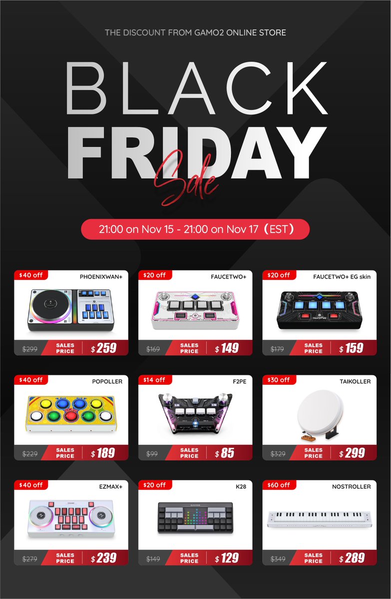 Black Friday Promotion Notice!!! 
Only 2 days. 
Nov.15 - 17 (EST)

#GAMO2 #BlackFridayDeals