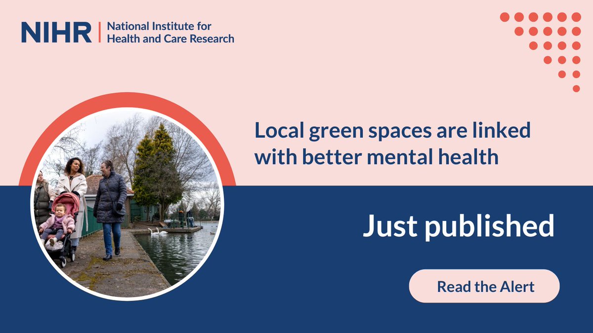Researchers analysed data on more than 2 million people in Wales over 10 years to explore the impact of #GreenSpaces on #MentalHealth.

🌲 They found that people had a lower risk of anxiety and depression if they could access green and blue spaces nearby.

Find out more about