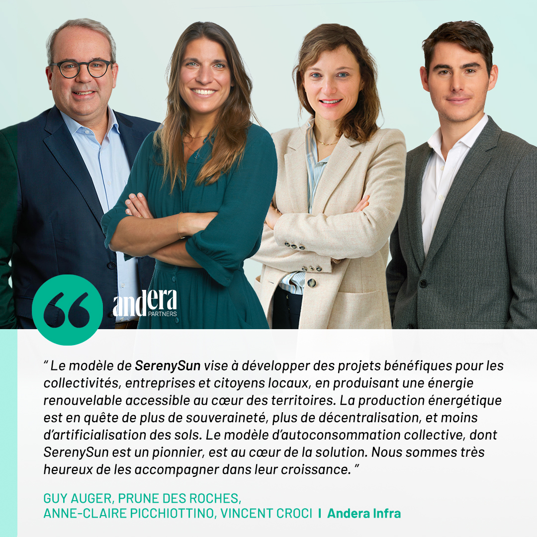✅ 💡<a href="/SerenySun/">SerenySun Energies</a> annonce une levée de fonds de 𝟑 𝐦𝐢𝐥𝐥𝐢𝐨𝐧𝐬 𝐝’𝐞𝐮𝐫𝐨𝐬. Cette dernière a été réalisée auprès de 𝐓𝐞𝐫𝐫𝐚 𝐍𝐞𝐚, fonds à impact de la Région Sud, qui entre au capital de 𝐒𝐞𝐫𝐞𝐧𝐲𝐒𝐮𝐧 𝐈𝐧𝐯𝐞𝐬𝐭.
 
📃Communiqué de presse : anderapartners.com/fr/serenysun-l…