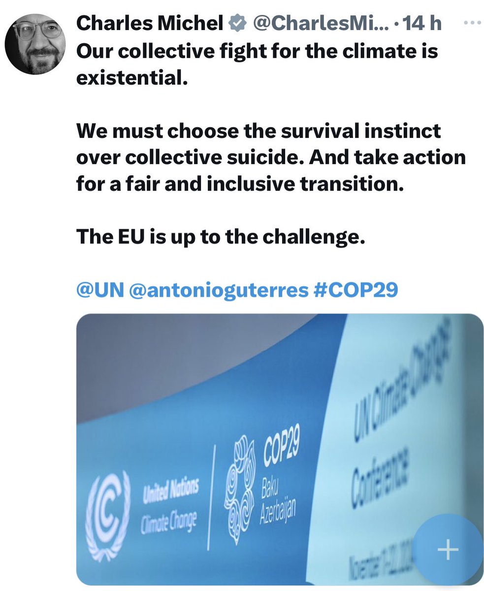 MichalkoPeter's tweet photo. Right now: #COP29 started in 🇦🇿Baku, focused on global climate action for our planet and humankind. 🇪🇺EU remains a committed leader in the fight for the climate!
#COP29 #EU4Climate #EU4ClimateAction #UNFCCC https://t.co/0b4VND81pQ