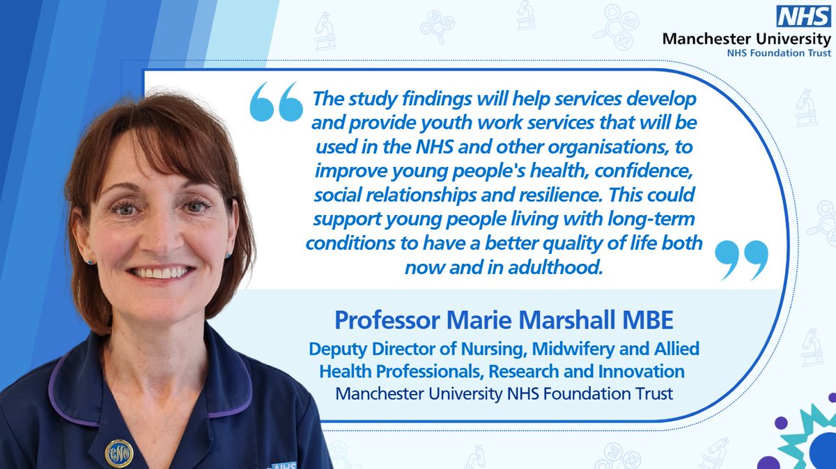 MFT Research and Innovation (@mft_research) on Twitter photo 🗞️ Manchester researchers lead national study into youth worker services for young people with long-term conditions.
Funded by <a href="/NIHRresearch/">National Institute for Health and Care Research</a>, the study is jointly led by Prof Marie Marshall at <a href="/MFTnhs/">MFT NHS</a> and Prof Sue Kirk at <a href="/OfficialUoM/">The University of Manchester</a>.
Read more 👇
research.cmft.nhs.uk/news-events/ma… 🗞️ Manchester researchers lead national study into youth worker services for young people with long-term conditions.
Funded by <a href="/NIHRresearch/">National Institute for Health and Care Research</a>, the study is jointly led by Prof Marie Marshall at <a href="/MFTnhs/">MFT NHS</a> and Prof Sue Kirk at <a href="/OfficialUoM/">The University of Manchester</a>.
Read more 👇
research.cmft.nhs.uk/news-events/ma…