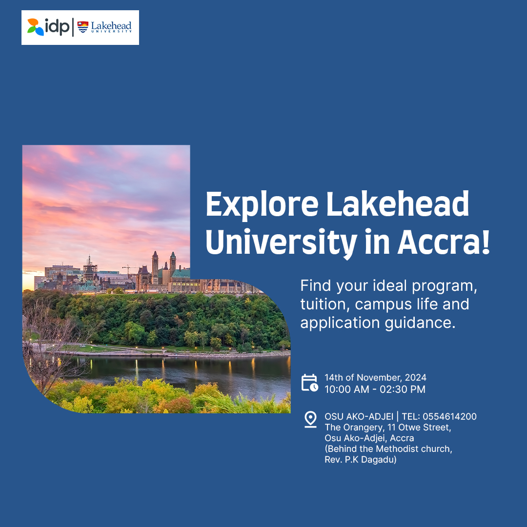 idpghana's tweet photo. Explore Lakehead University in Accra!
Get first-hand insights into finding your idle program, tuition, campus life, and application guidance.
Don't miss it.
#Lakeheaduniversity #IDPoffice #StudyWithIDP #GlobalEducation #StudyAbroad https://t.co/MooIwrLi0h